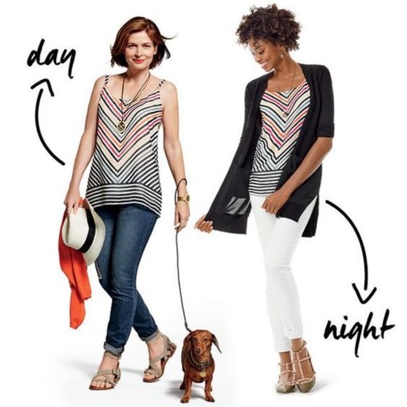 CABI #5043 Chevron Striped Linea Cami Tank Top S - Picture 3 of 14